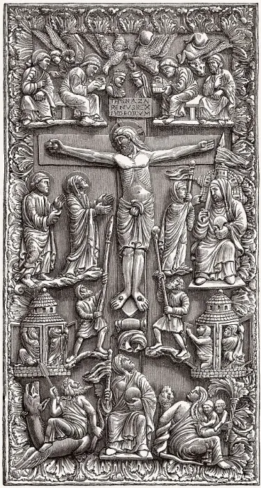 Framed Print : Verzierter Elfenbeineinband eines christlichen Buches