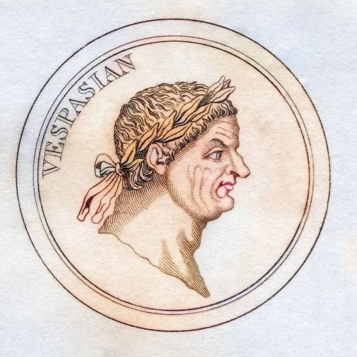 Framed Print : Vespasian Titus Flavius Sabinus Vespasianus AD 9