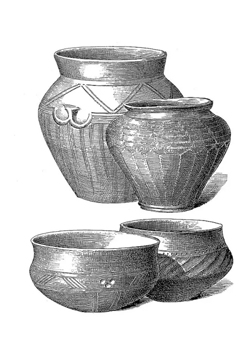 Framed Print : Vessels from the Roman period, various urn vessels made of clay