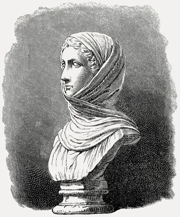 Framed Print : A Vestal Virgin, priestess of Vesta