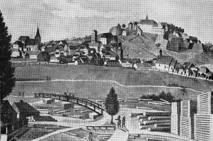 Framed Print : Veste Rosenberg Castle in Kronach in 1800 Framed Print : Veste Rosenberg Castle in Kronach in 1800