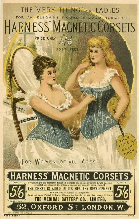 Framed Print : Victorian Magnetic Corsets circa 1880 Framed Print : Victorian Magnetic Corsets circa 1880