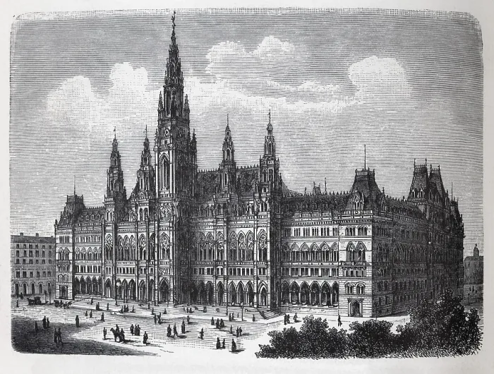 Framed Print : Vienna City Hall, Austria, historical book illustration Framed Print : Vienna City Hall, Austria, historical book illustration