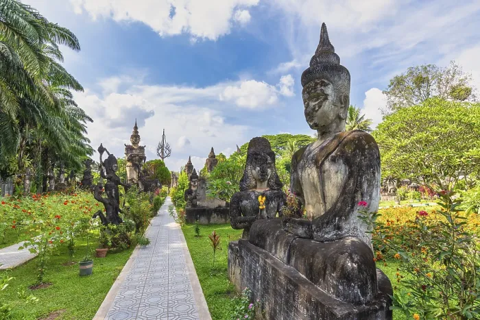 Framed Print : Vientiane Laos, statue at Buddha Park Xieng Khuan