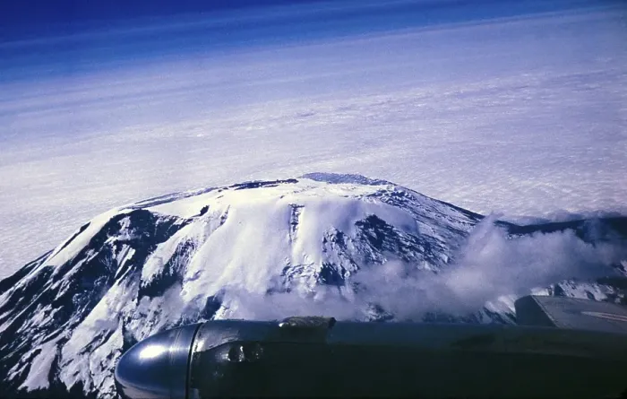 Framed Print : View from an aeroplane flying over Kilimanjaro, Africa 1960s or early 1970s