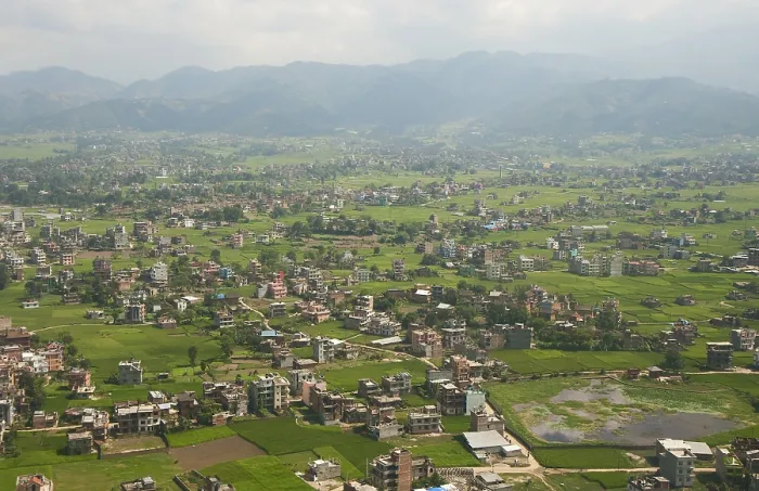 Framed Print : View from the airplane on the outskirts of Kathmandu