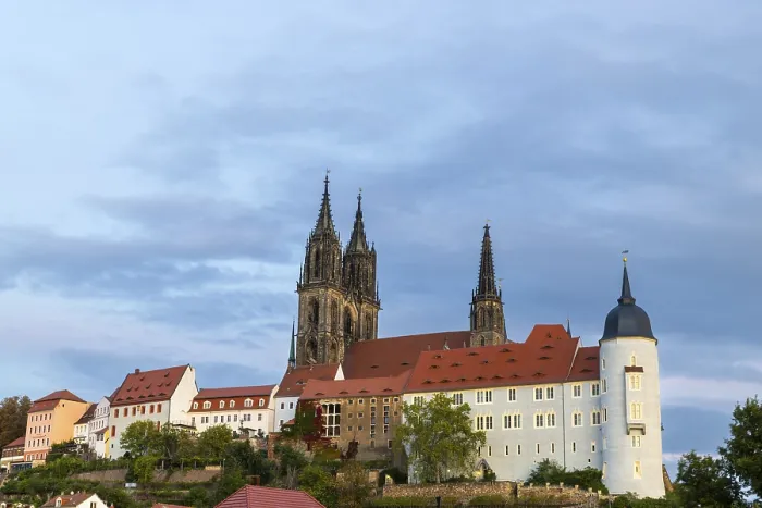 Framed Print : View of Albretsburg Castle and Meissen Cathedral