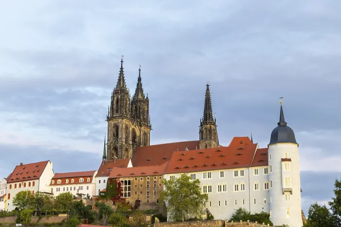 Framed Print : View of Albretsburg Castle and Meissen Cathedral Framed Print : View of Albretsburg Castle and Meissen Cathedral
