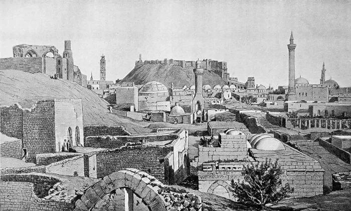 Framed Print : View of Aleppo, Syria, after a photograph from 1884