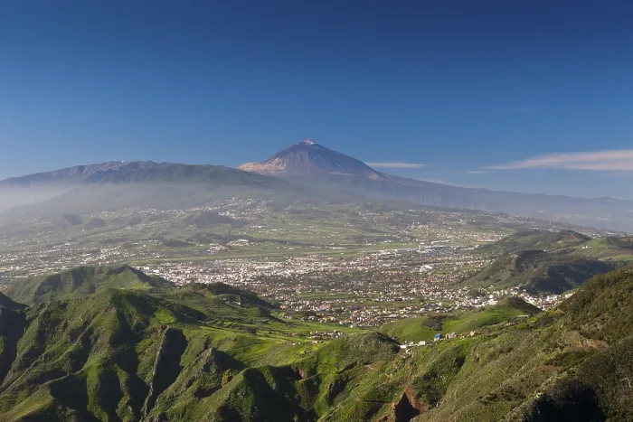 Framed Print : View from the Anaga mountains to Las Mercedes and Teide volcano Framed Print : View from the Anaga mountains to Las Mercedes and Teide volcano