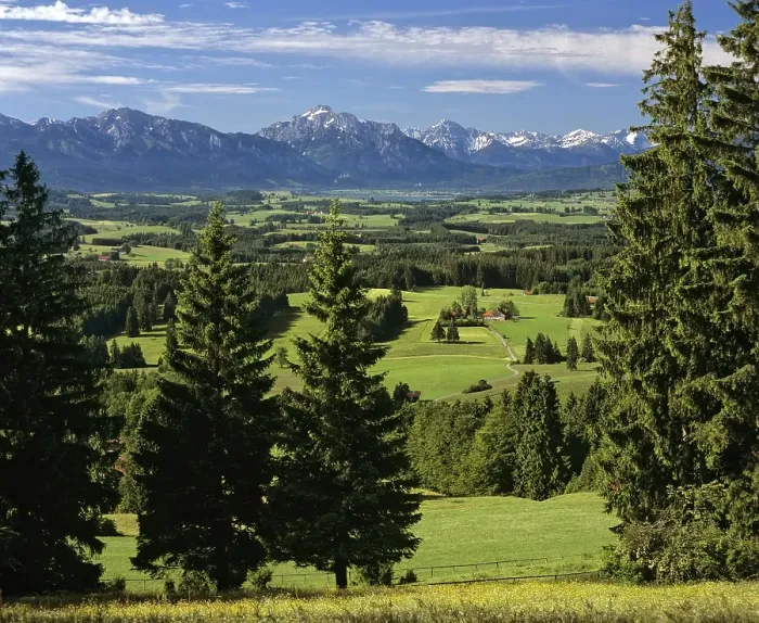 Framed Print : View from Auerberg Mountain, Ammer Valley Alps