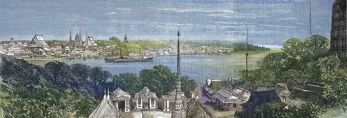 Framed Print : View of Bangkok in 1869, Thailand Framed Print : View of Bangkok in 1869, Thailand