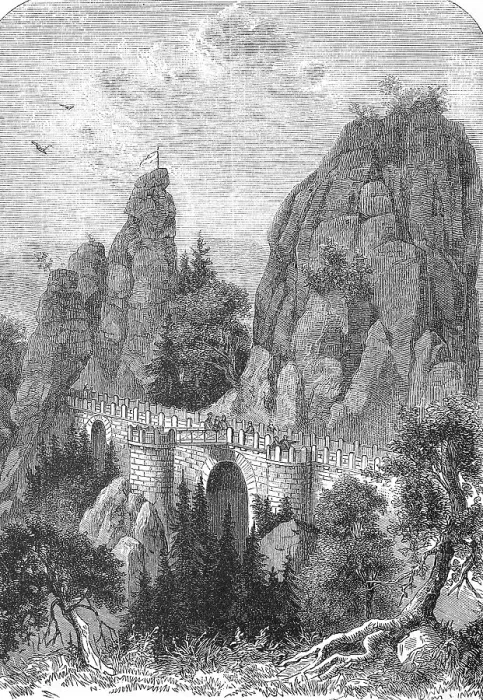 Framed Print : View from the Bastei to the Bastei Bridge Framed Print : View from the Bastei to the Bastei Bridge