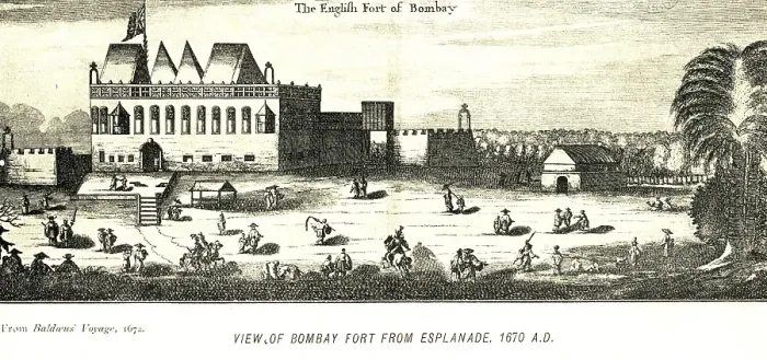 Framed Print : View of Bombay fort from esplanade 1670 A.D. Bombay now Mumbai, Maharashtra, India, Asia