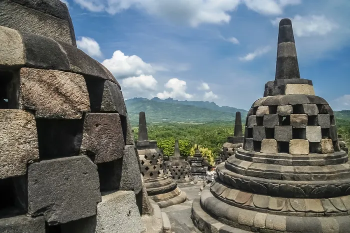 Framed Print : View of Borobudur temple in Jawa in Indonesia