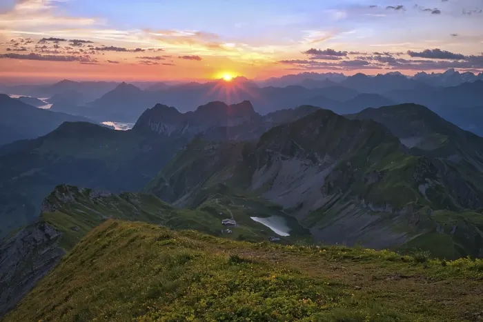 Framed Print : View from Brienzer Rothorn to Central Swiss Alps