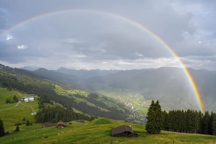 Framed Print : View over the Brixen Valley with rainbow Framed Print : View over the Brixen Valley with rainbow