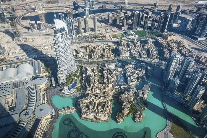 Framed Print : View from Burj Khalifa, Dubai, Emirate of Dubai