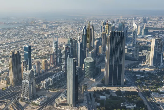 Framed Print : View from Burj Khalifa, Dubai, Emirate of Dubai