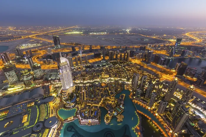 Framed Print : View from Burj Khalifa observation deck