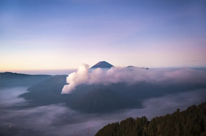 Framed Print : View of Caldera Tengger with volcanoes at sunrise Framed Print : View of Caldera Tengger with volcanoes at sunrise