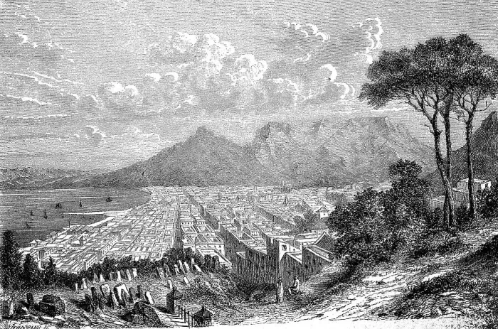 Framed Print : View of Cape Town in South Africa in 1880 Framed Print : View of Cape Town in South Africa in 1880