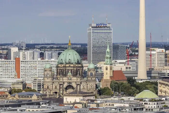 Framed Print : View over the capital, Berlin Cathedral with St Framed Print : View over the capital, Berlin Cathedral with St