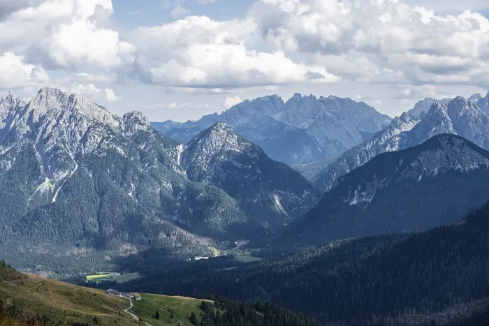 Framed Print : View from the Carnic main ridge to the Sesto Dolomites