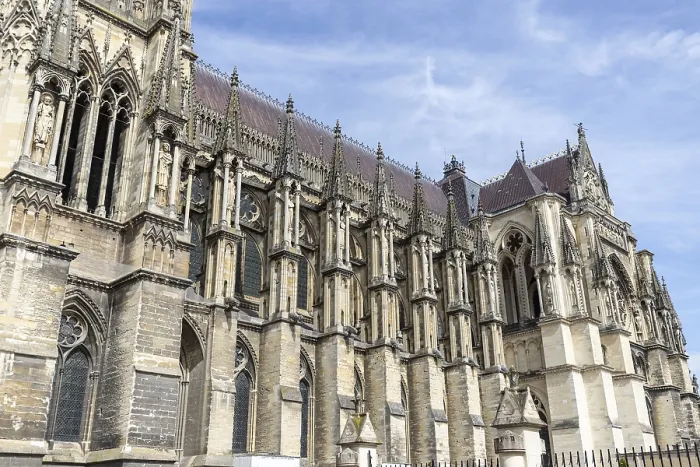 Framed Print : View at a part of cathedral Notre Dame in Reims Framed Print : View at a part of cathedral Notre Dame in Reims