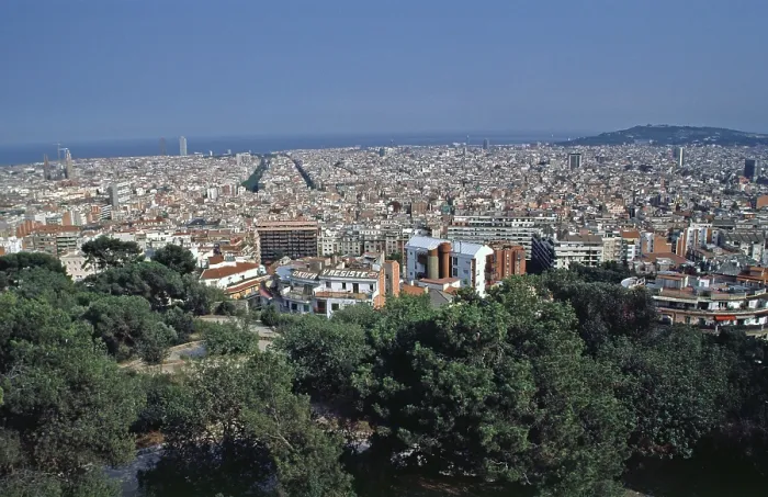Framed Print : View of the city from Montjuic