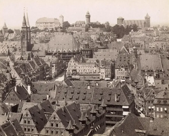 Framed Print : View of the city of Nuremberg in 1890