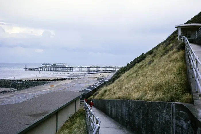 Framed Print : View from the cliff to the pier, Cromer, Norfolk, England, 1966 Framed Print : View from the cliff to the pier, Cromer, Norfolk, England, 1966