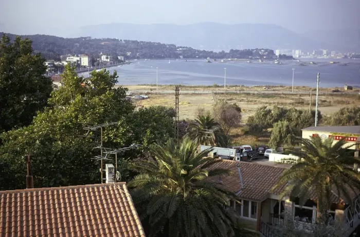 Framed Print : View of the coastline near Les Sablettes, Cote d'Azur, France 1974