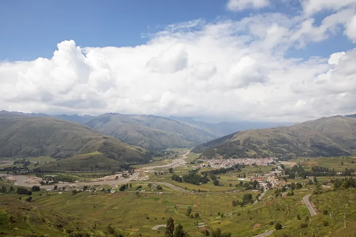 Framed Print : View of the Combapata district and the Rio Vilcanota in the Andean highlands