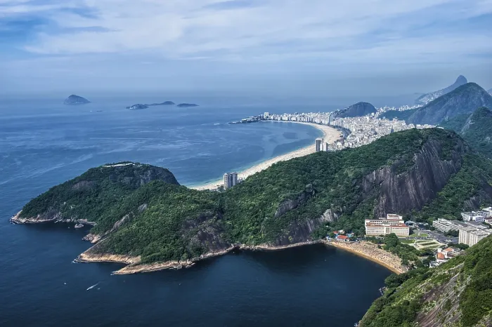 Framed Print : View over Copacabana from the Sugar Loaf Mountain
