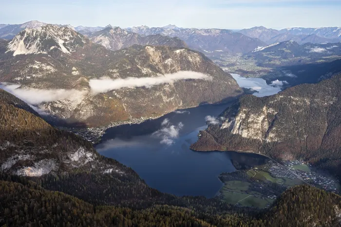 Framed Print : View from the Dachstein Krippenstein to Lake Hallstatt