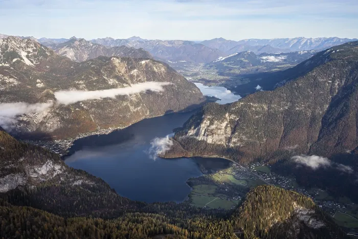 Framed Print : View from the Dachstein Krippenstein to Lake Hallstatt