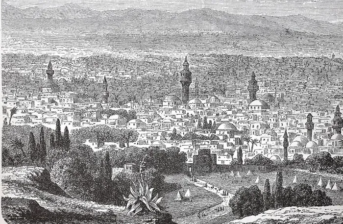 Framed Print : View of Damascus in 1880, Syria Framed Print : View of Damascus in 1880, Syria
