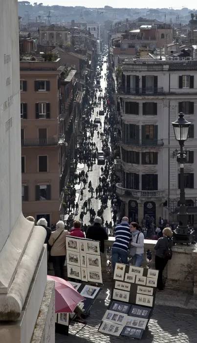 Framed Print : View of Via dei Condotti seen from above Framed Print : View of Via dei Condotti seen from above