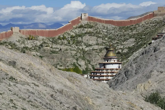 Framed Print : View from Dzong towards the Paelkhor Monastery Complex Framed Print : View from Dzong towards the Paelkhor Monastery Complex