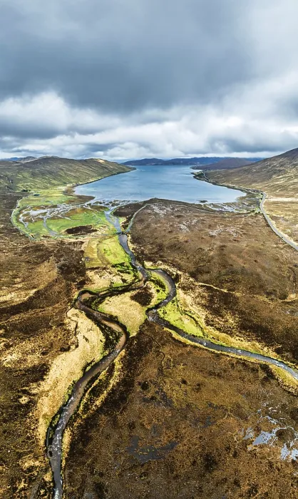 Framed Print : View from Eas a Bhradain Waterfall from drone Framed Print : View from Eas a Bhradain Waterfall from drone