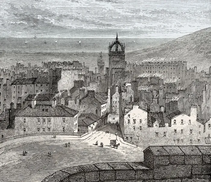 Framed Print : View of Edinburgh from the King's Bastion in 1825 Framed Print : View of Edinburgh from the King's Bastion in 1825