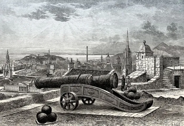 Framed Print : View of Edinburgh from the Mons Meg Battery Framed Print : View of Edinburgh from the Mons Meg Battery