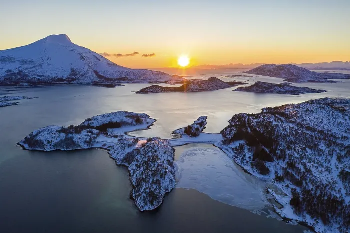 Framed Print : View of Efjord at sunset, Tysfjord Framed Print : View of Efjord at sunset, Tysfjord
