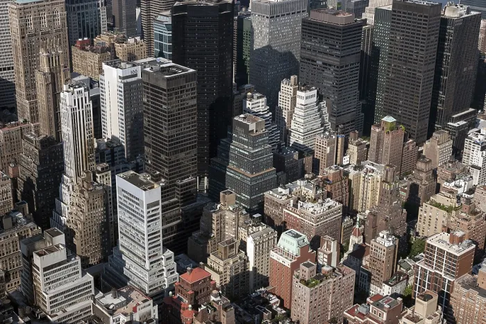 Framed Print : View from the Empire State Building on the skyscrapers of Murray Hill