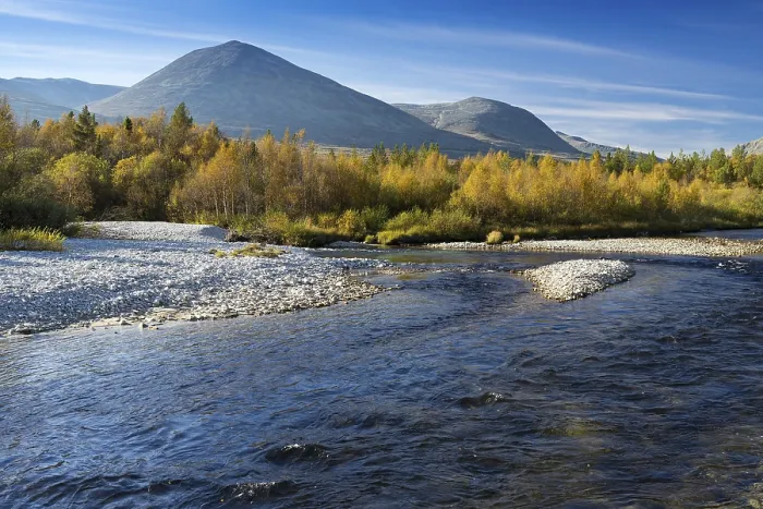 Framed Print : View over the Etna river to the Rondane National Park