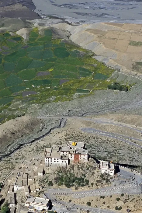 Framed Print : View of fields and the Buddhist Ki or Key Monastery or Gompa Framed Print : View of fields and the Buddhist Ki or Key Monastery or Gompa
