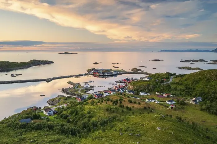 Framed Print : View of the fishing village of Sto in the evening Framed Print : View of the fishing village of Sto in the evening