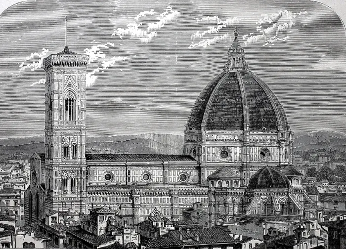 Framed Print : View of Florence Cathedral around 1800
