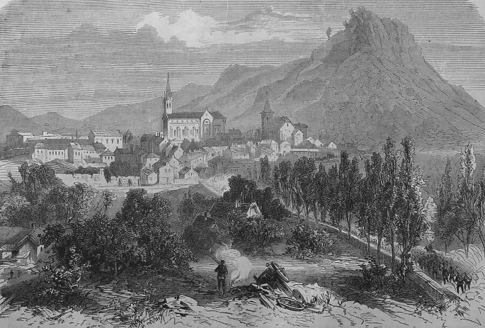 Framed Print : View of Forbach, October 1870, historic illustration Framed Print : View of Forbach, October 1870, historic illustration